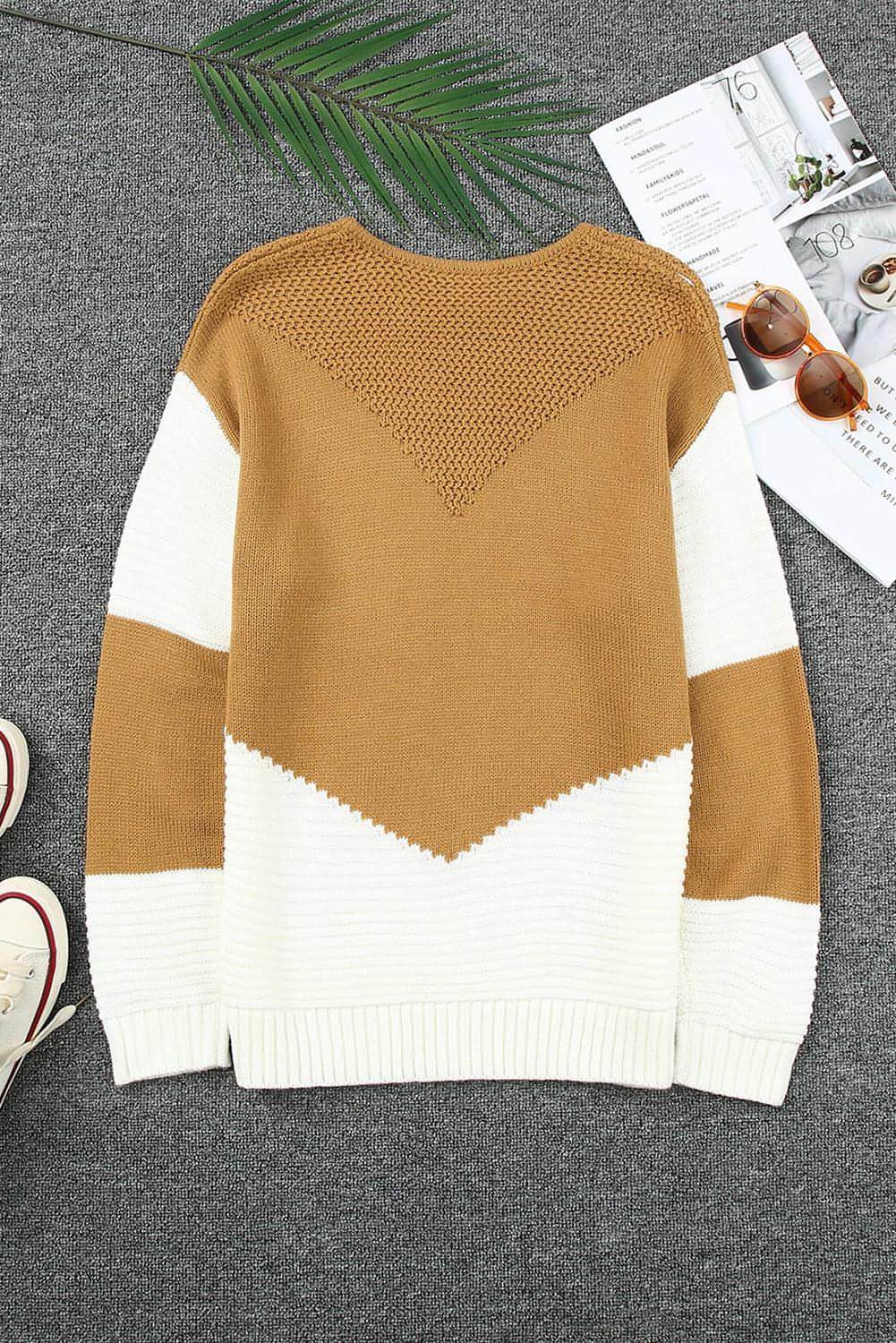 Maglione pullover Chevron bicolore