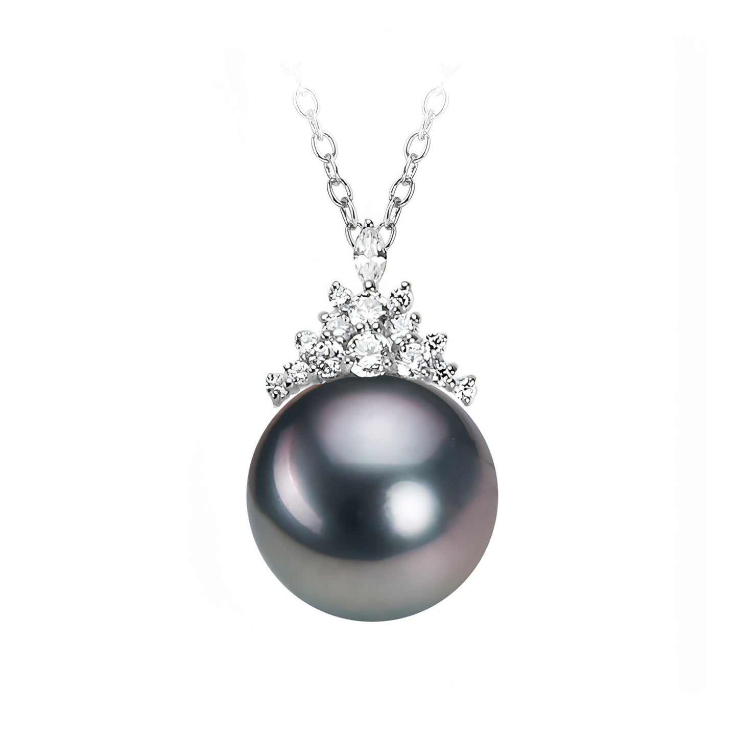 Black Pearl 18K Gold Pendant S925 Silver Necklace Female