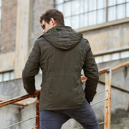 Chaqueta informal cálida para hombre con forro polar, resistente al frío y al calor