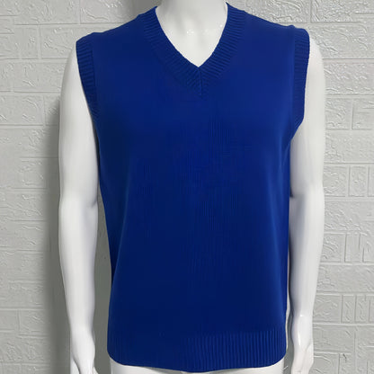 Knitwear Street Slim Fit V-neck Sleeveless Vest Sweater Men