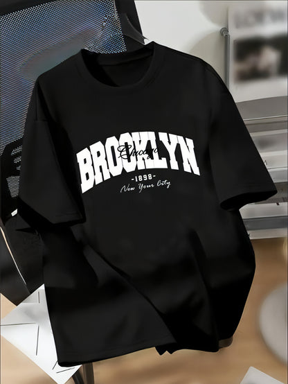 BROOKLYN-Druck mit ansprechenden Bildern, lässiges Kurzarm-T-Shirt für Jungen – coole, leichte und bequeme Sommerkleidung