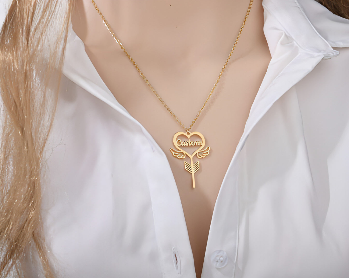 Popular Name Necklace Small Design Sense Love Butterfly Shape Key Pendant Necklace Gift