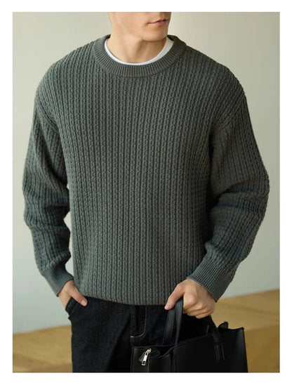 High-end Long Sleeve Loose Round Neck Men's Knitwear