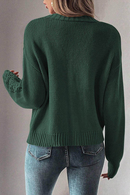 Canton Open Knit Drop Shoulder Genser Cardigan