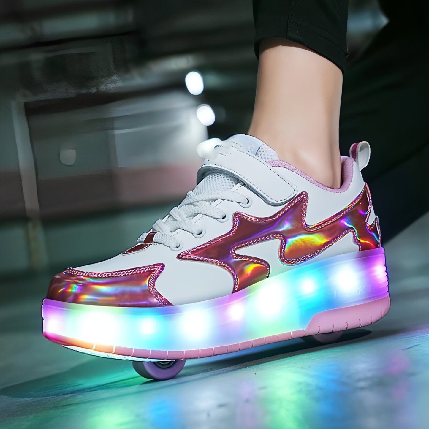 Women Fashion Removable Charging With Lights Light-emitting Roller Skates