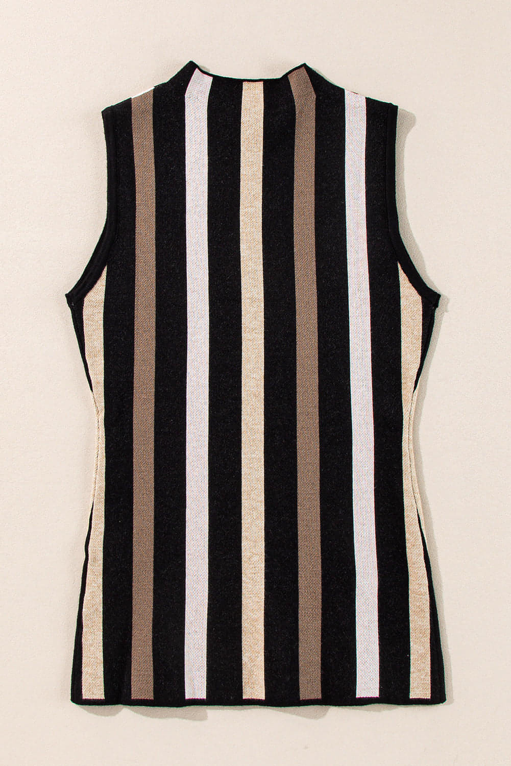 Black Stripe Slim Fit O Neck Sweater Vest