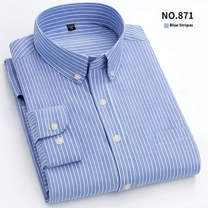 Men's Purified Cotton Long Sleeve DressShirt Anti-wrinkle Heartless Slim Fit