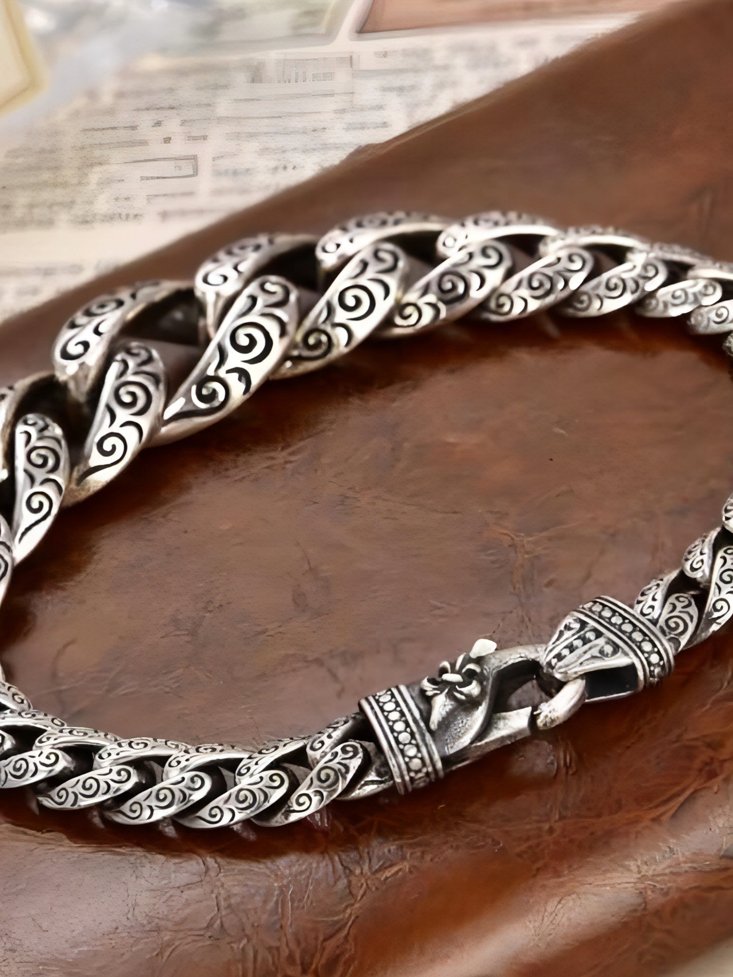 Domineering Retro Double Chinese Dragon Heads Bracelet