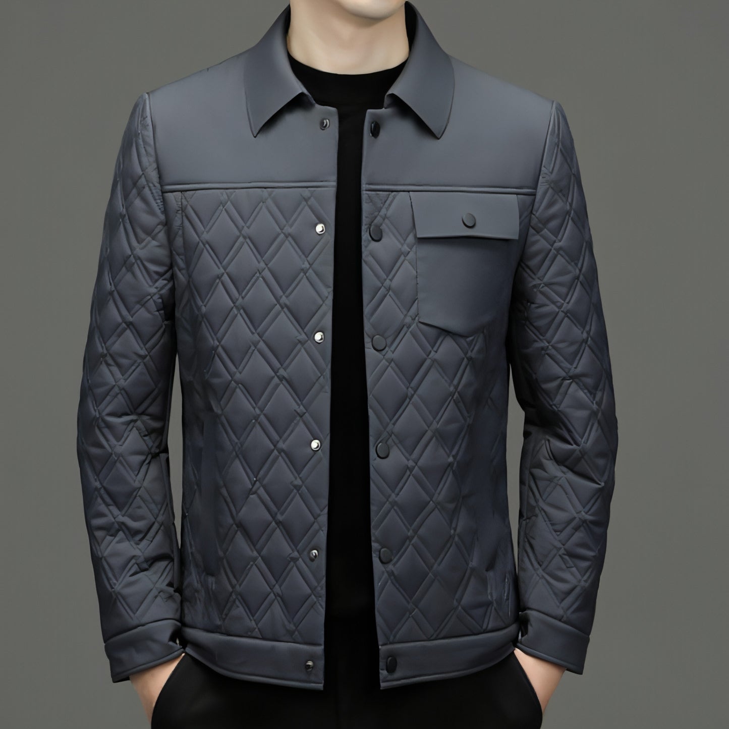 Men's Simple Casual Cotton-padded Jacket With Mulberry Silk