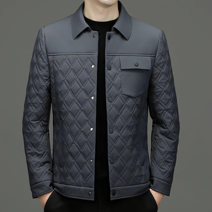 Men's Simple Casual Cotton-padded Jacket With Mulberry Silk