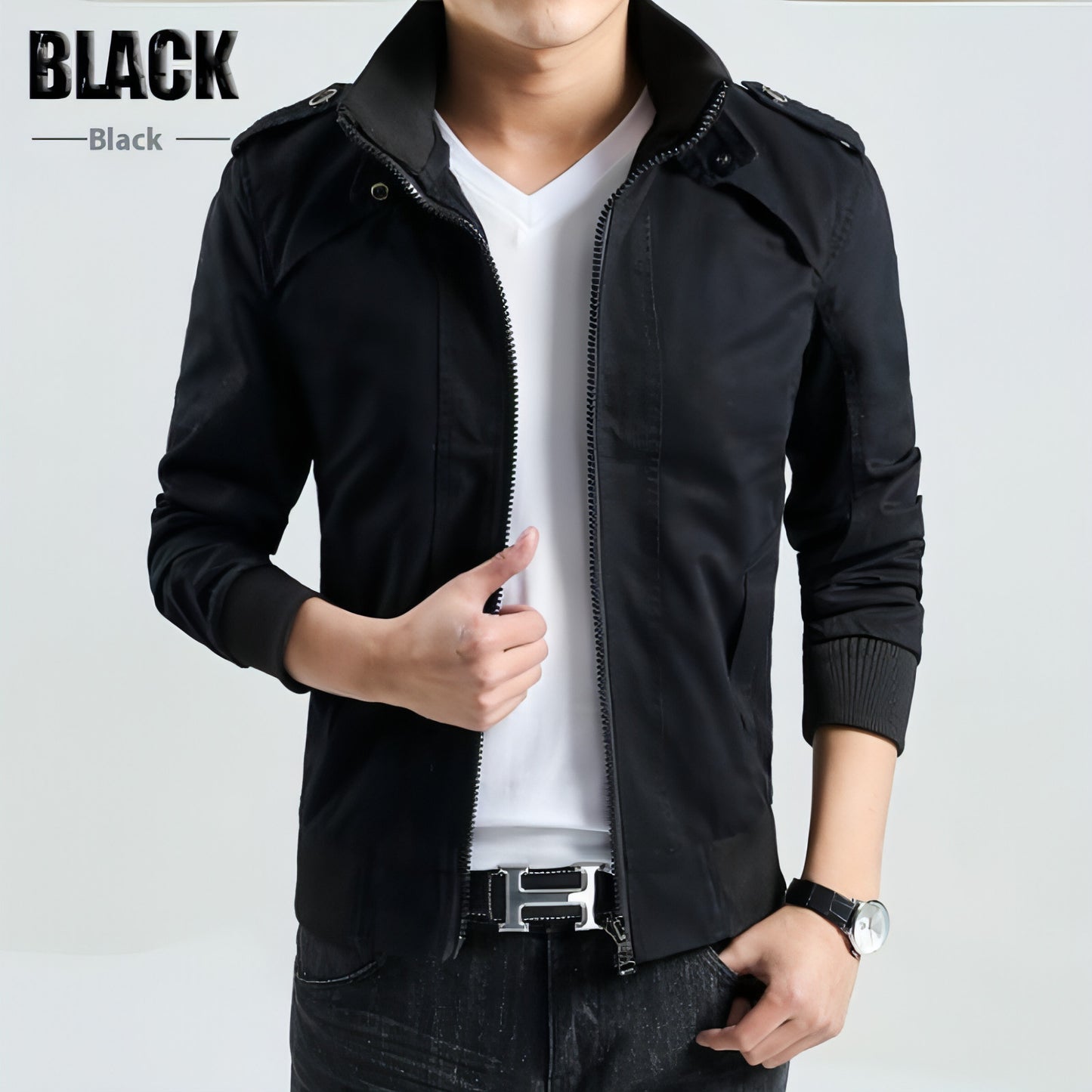 Chaqueta de cuello alto para hombre