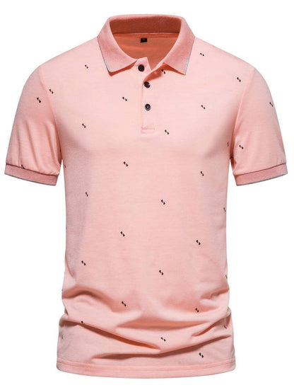 Camiseta polo estampada de moda de manga corta para hombre