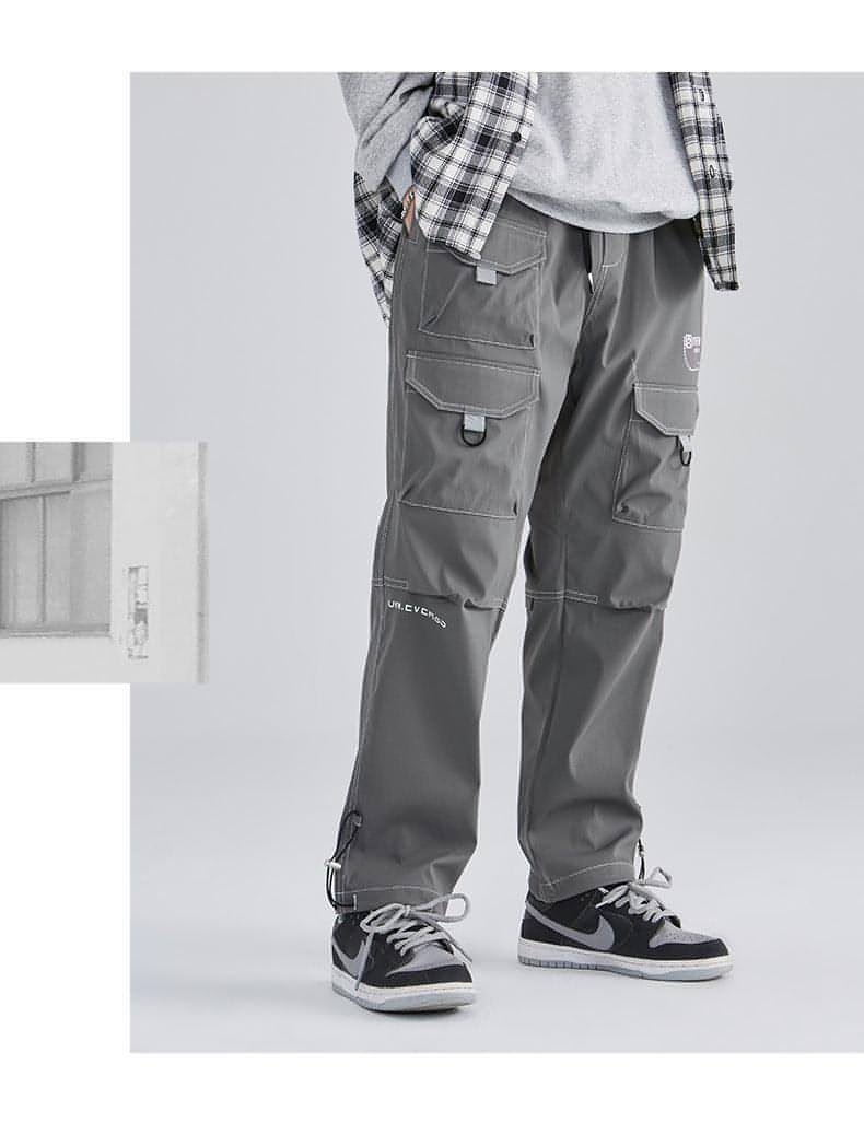 Pantalones y jeans casuales multibolsillos para hombre