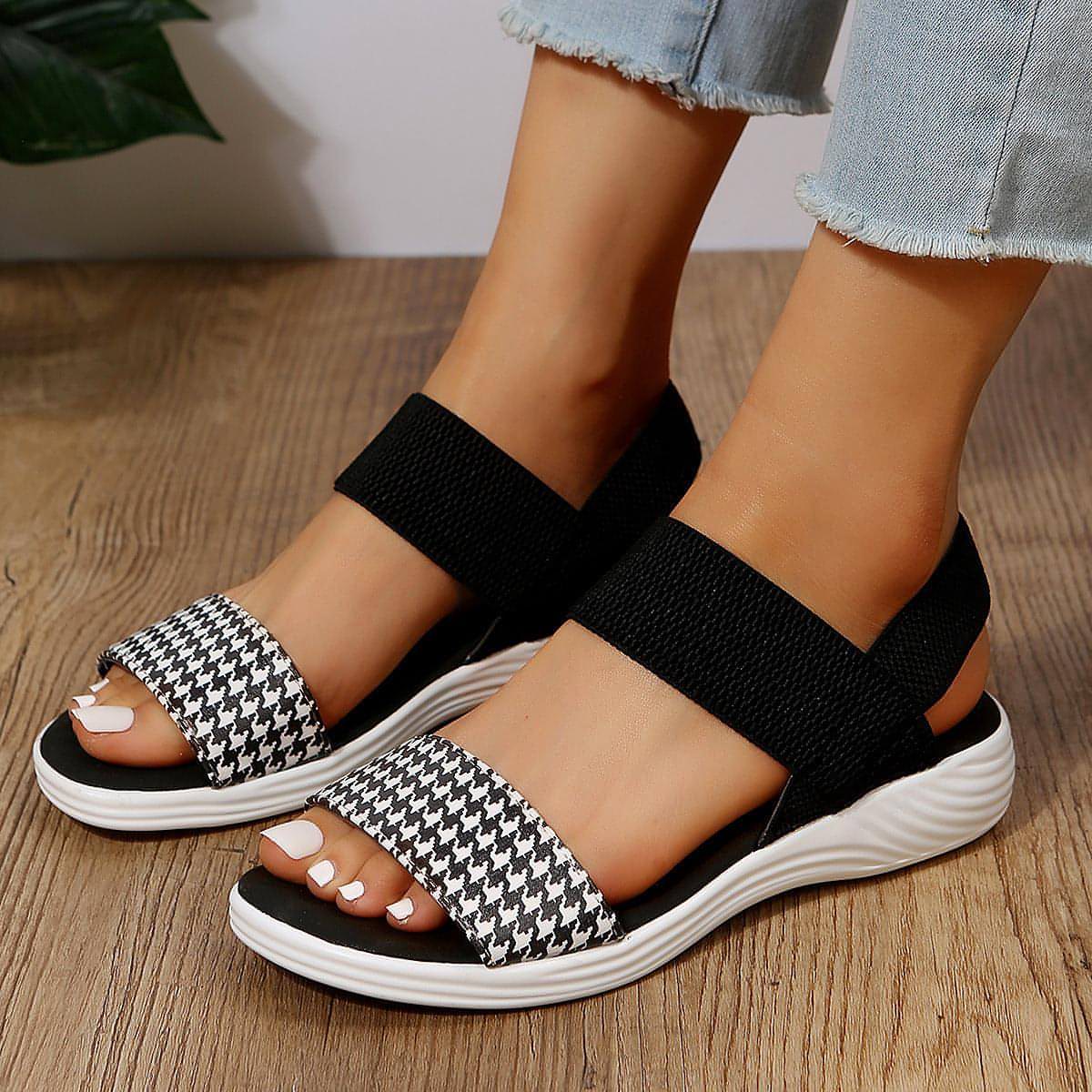 Houndstooth Striped Flat Casual Shoes