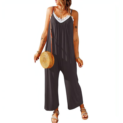 Women's Casual Suspender Jumpsuit Loose