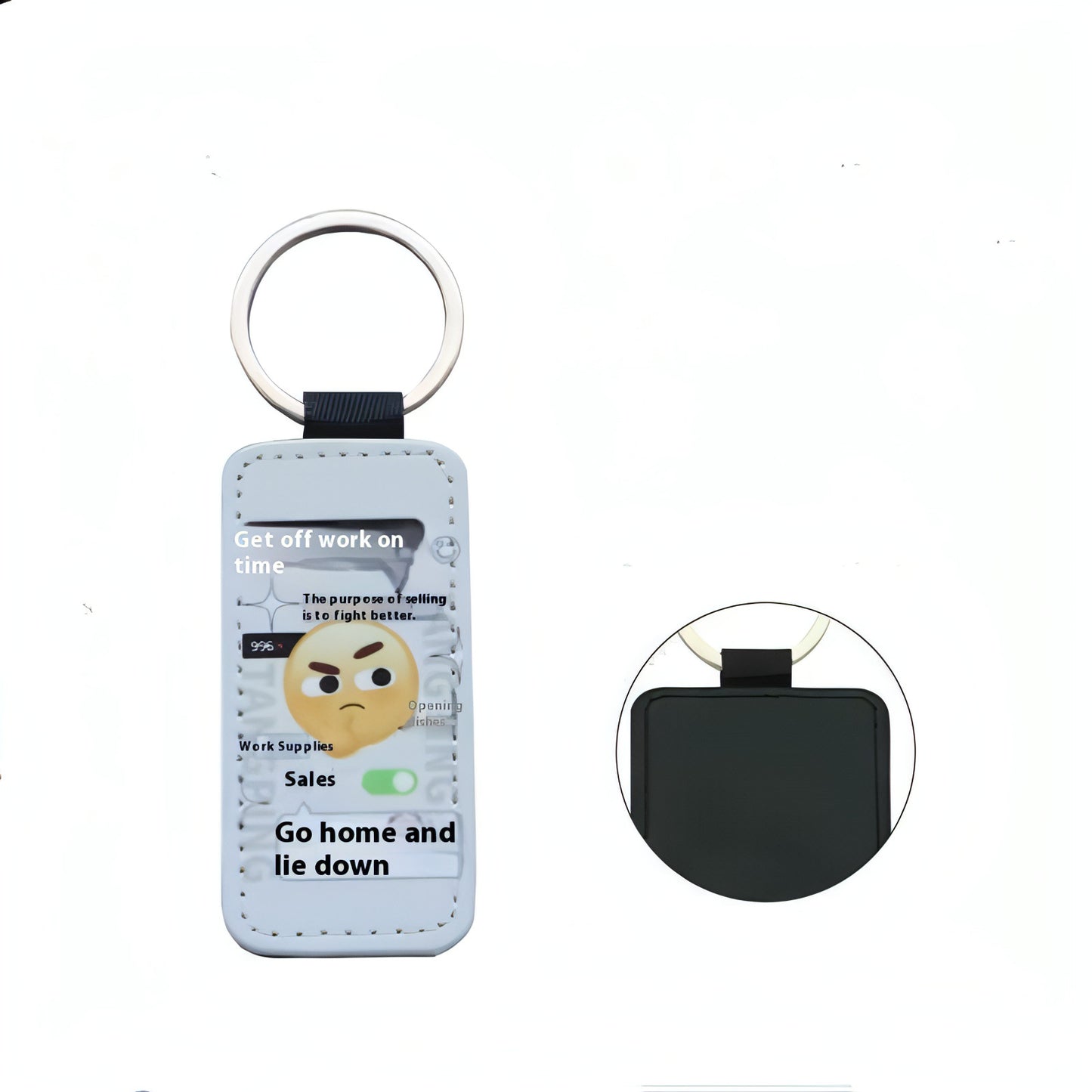 Custom Leather Photo Keychain – Personalized Small Pendant