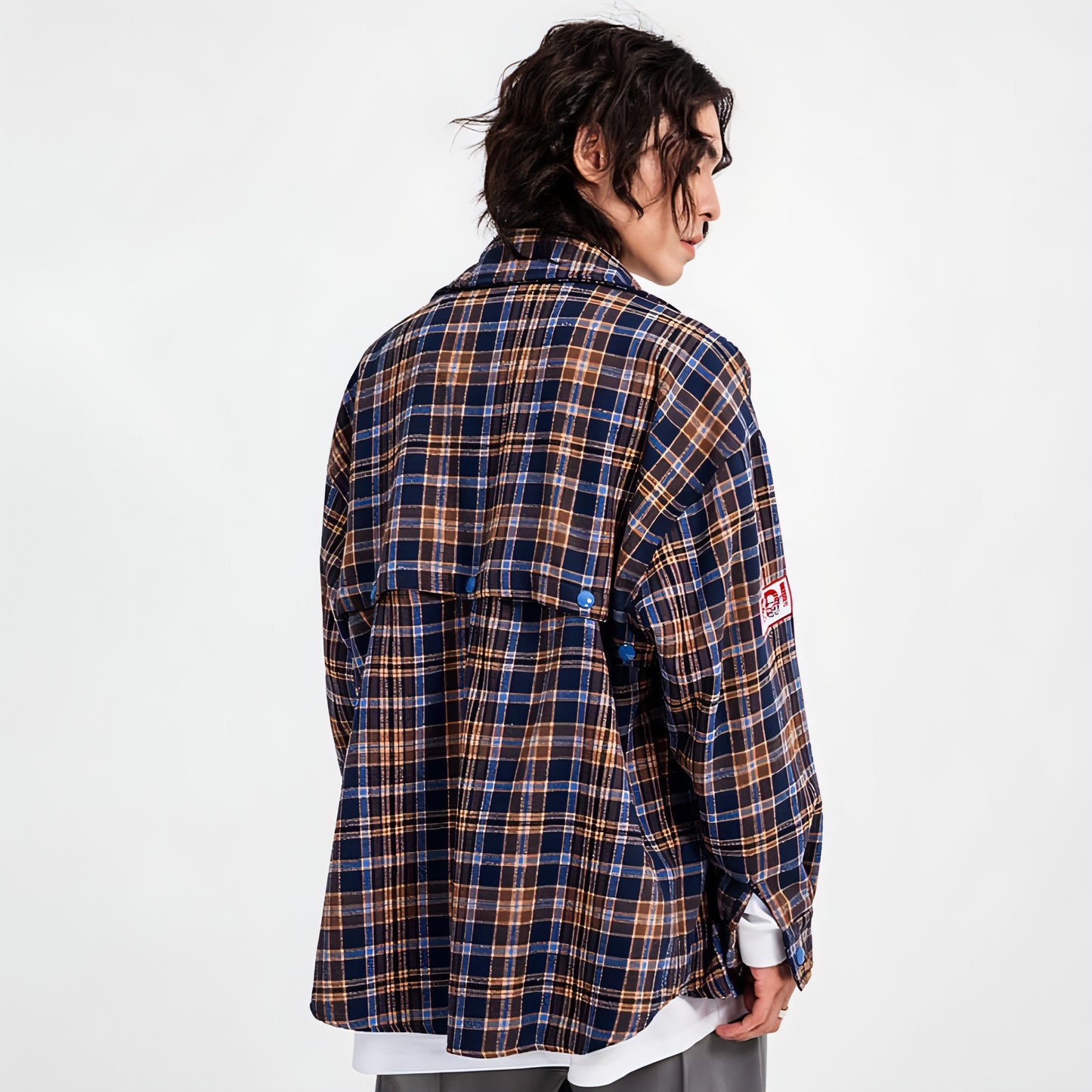 Fashion Brand Plaid Long Sleeve DressShirt Coat Jacket Men & Women