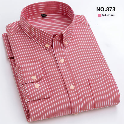 Men's Purified Cotton Long Sleeve DressShirt Anti-wrinkle Heartless Slim Fit