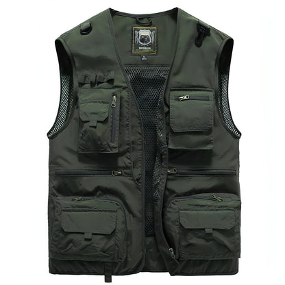 Safari waistcoat multi-pocket men jacket