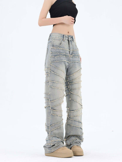 High Street Women 's Jeans With Whiskers Youth