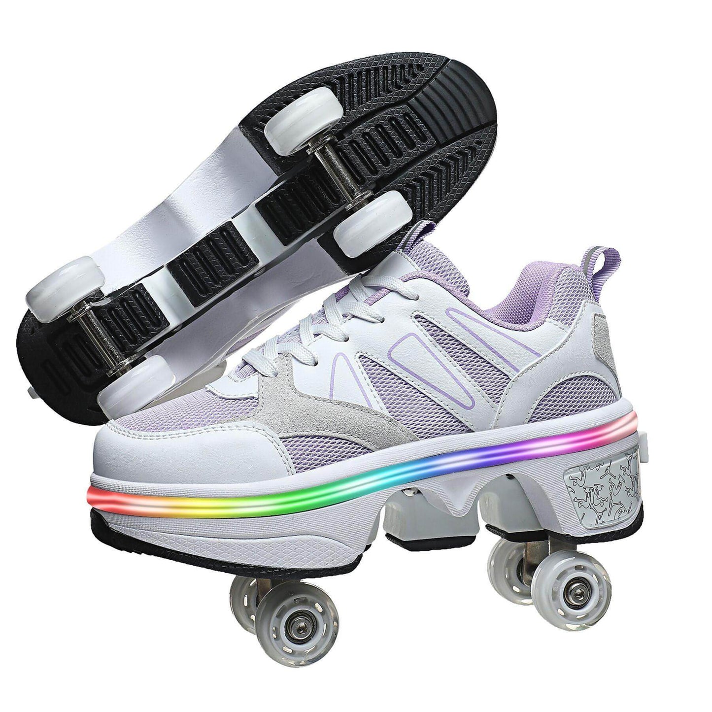 Dual-purpose Skating Skates Deformation Double Row Boom Roller Skates