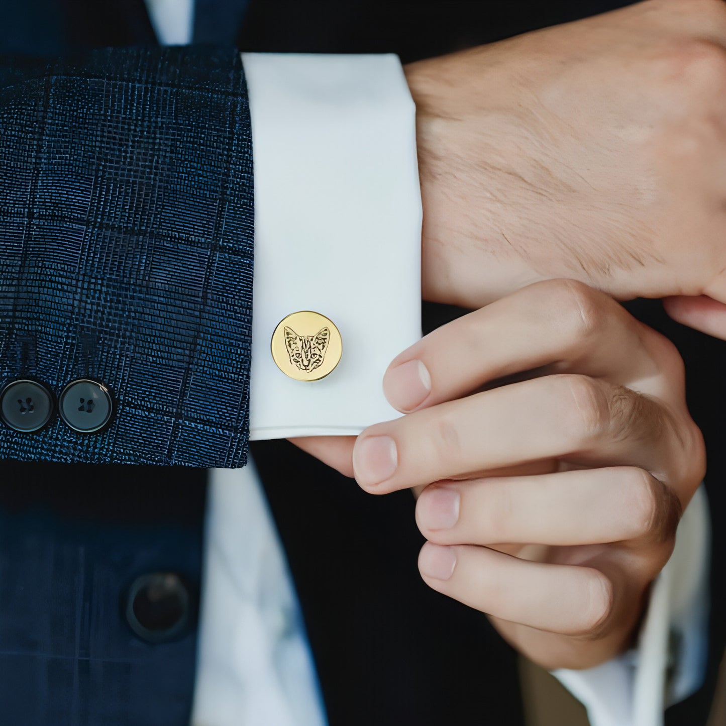 Personalized Pet Commemorative Cufflinks – Custom Engraved Pet Memorial Jewelry