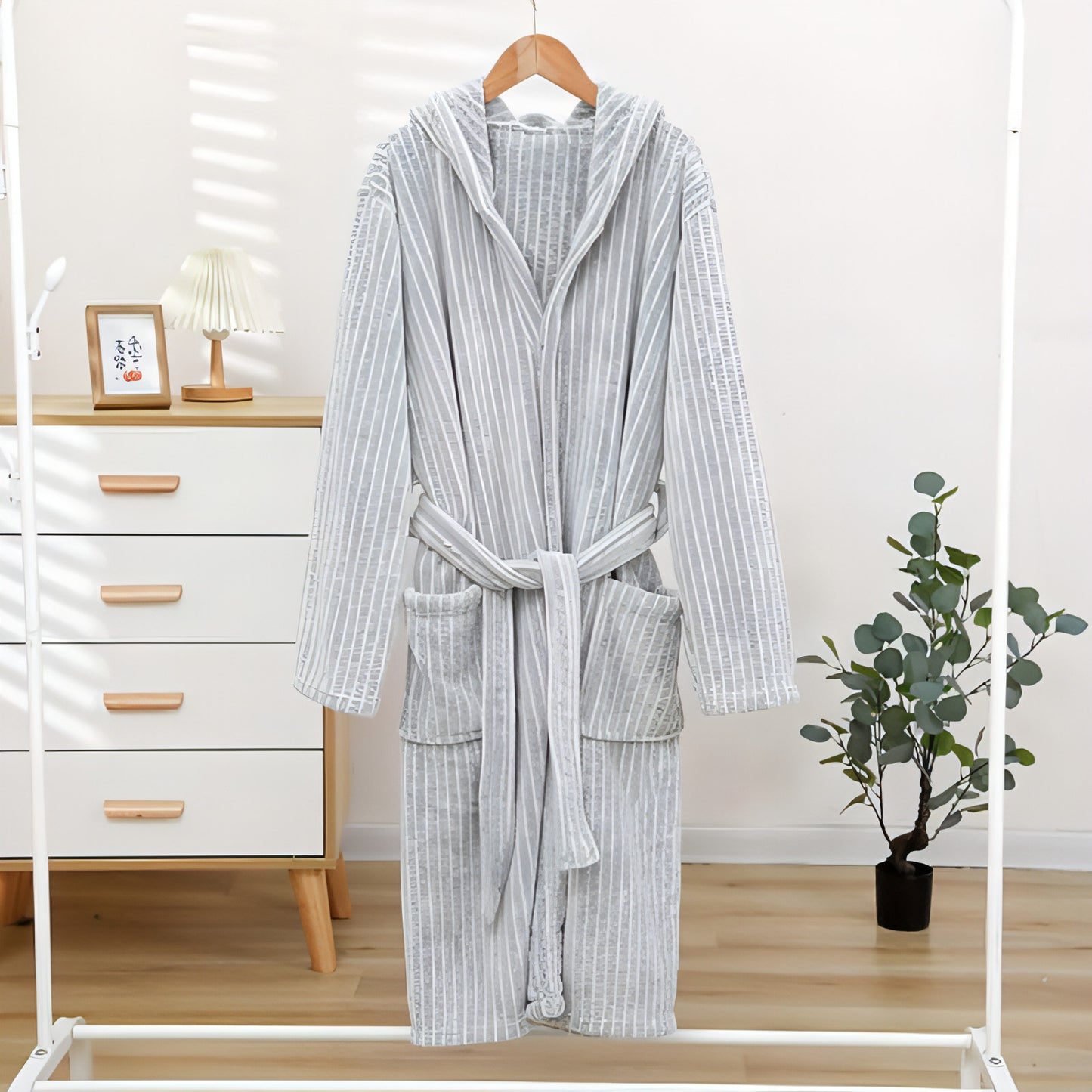 Thicken And Lengthen Coral Fleece Bathrobe Plus Size Pajamas Homewear