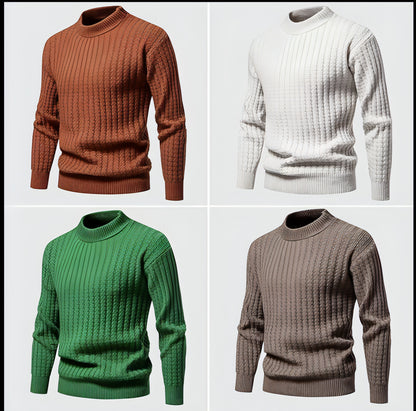 A.1. Autumn Men's Knitwear Solid Color Round Neck Fashion Sweater