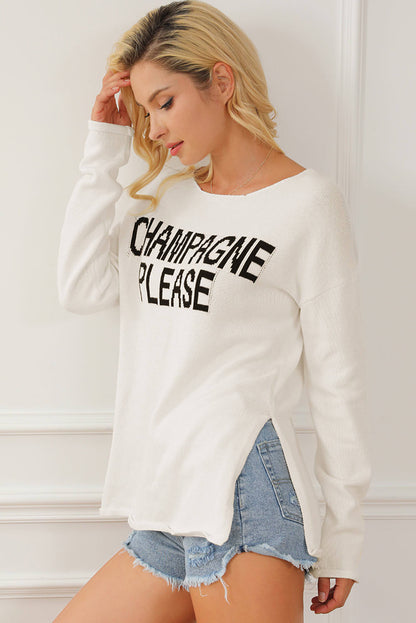 Snow White Champagne Please Graphic Sweater