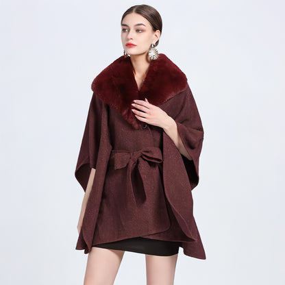 Collar Knit Shawl Cape Women Jacket