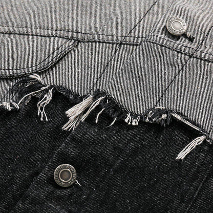 Jaqueta jeans de lapela para homens e mulheres