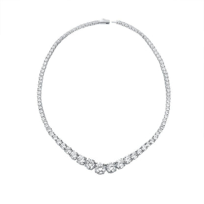 Collar de diamantes de una hilera con moissanita en plata de ley 925 para mujer