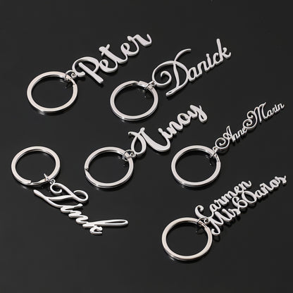 Personalized Stainless Steel Name Keychain – Custom Letter Pendant Gift