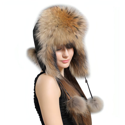 Autumn And Winter Korean Fox Fur Lei Feng Hat Trend