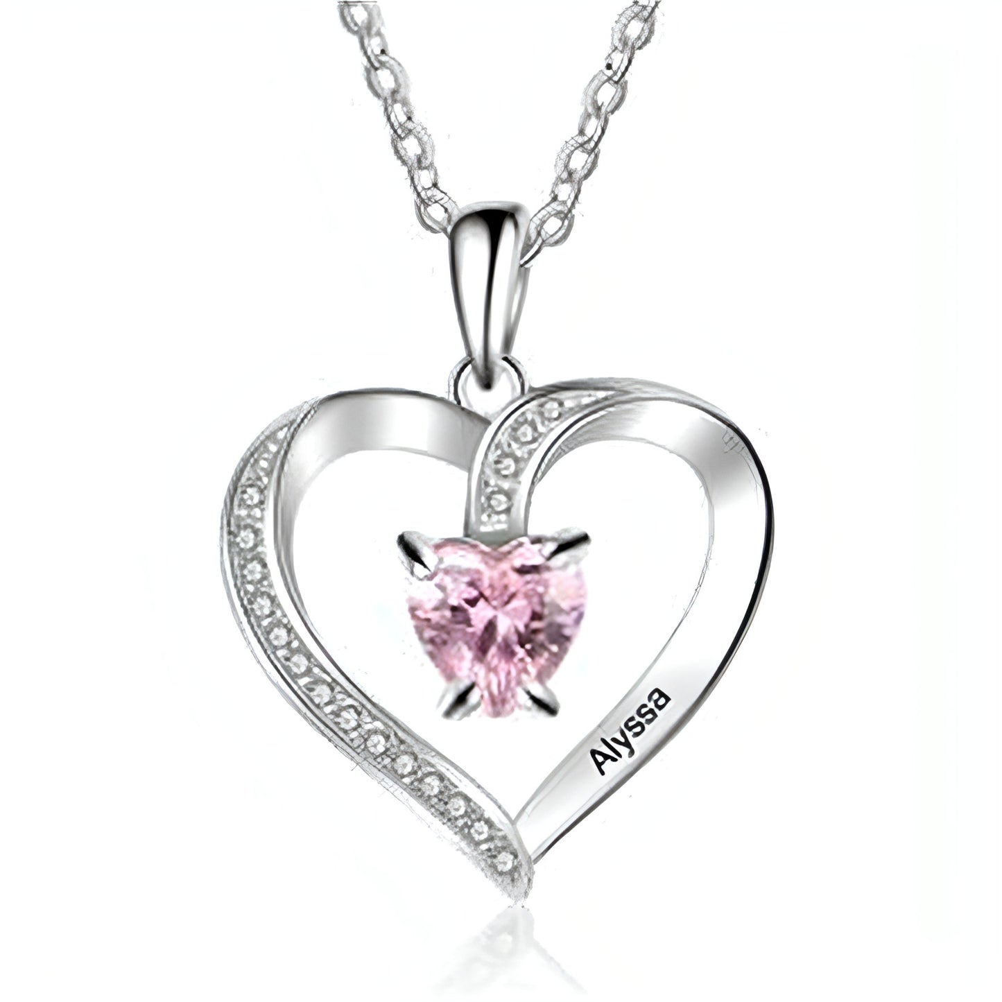 Ladies Elegant Heart Zircon Love Pendant Necklace