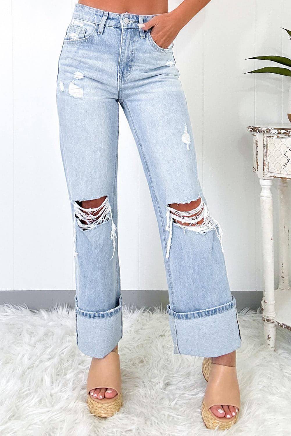 Beau Blue Light Lave jeans angustiados