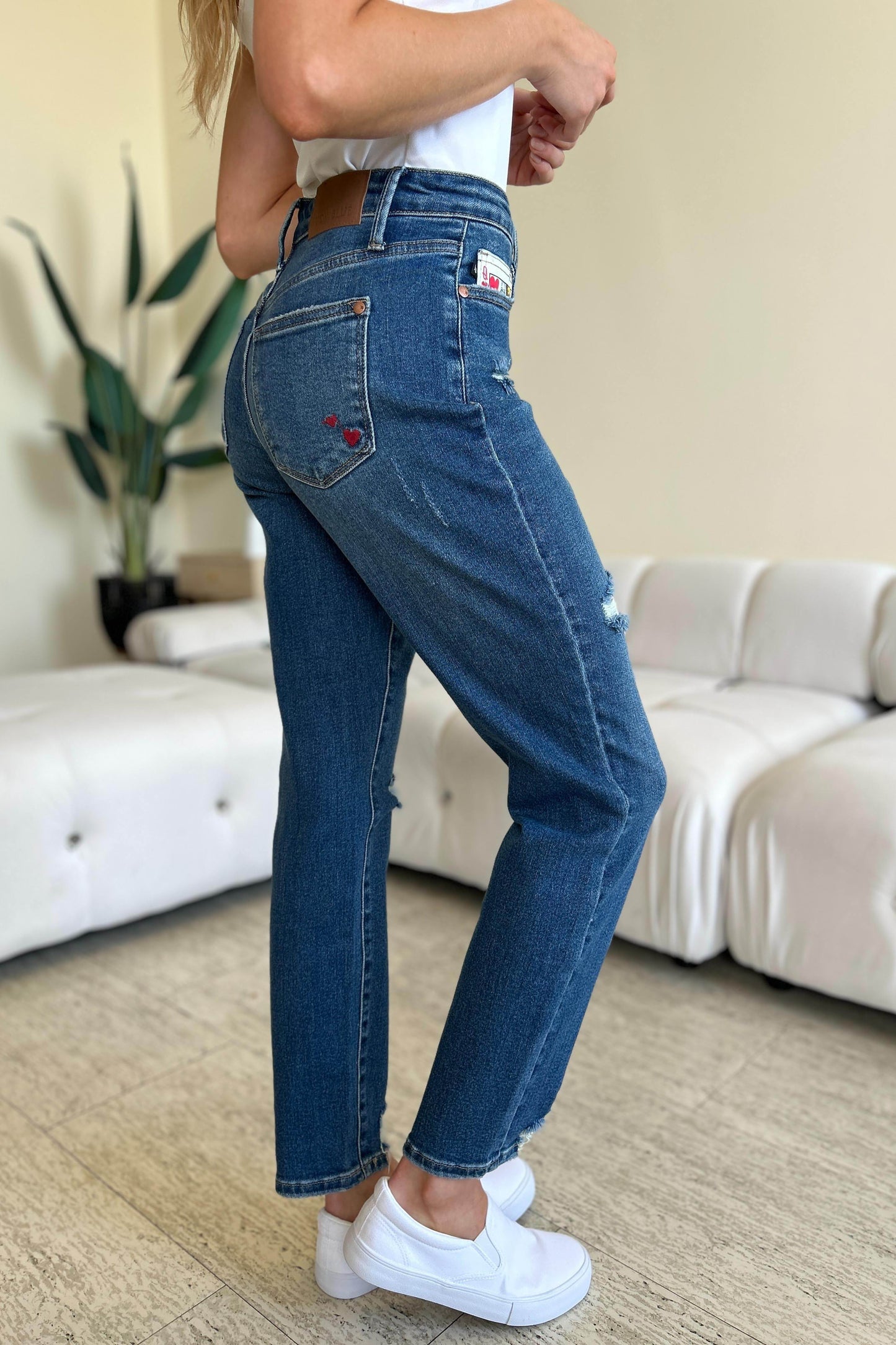 Judy Blue em tamanho grande Rainha de Coin Pocket Bf Jeans