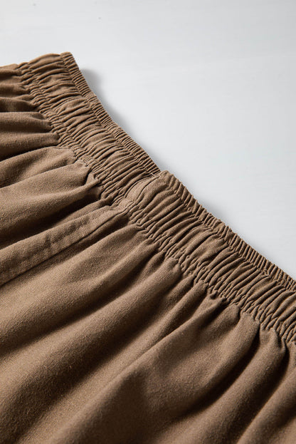 Pantalones de lino y algodón con cintura ancha y cordón ajustable Desert Palm