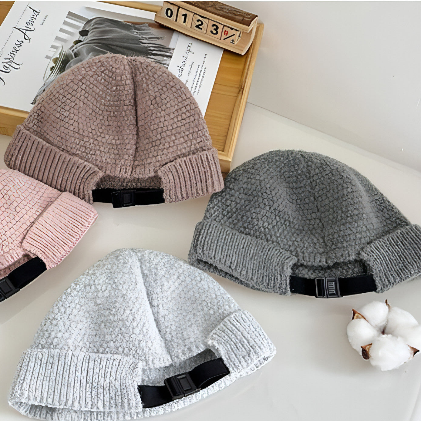 Outdoor Warm Hemming Knitted Woolen Cap