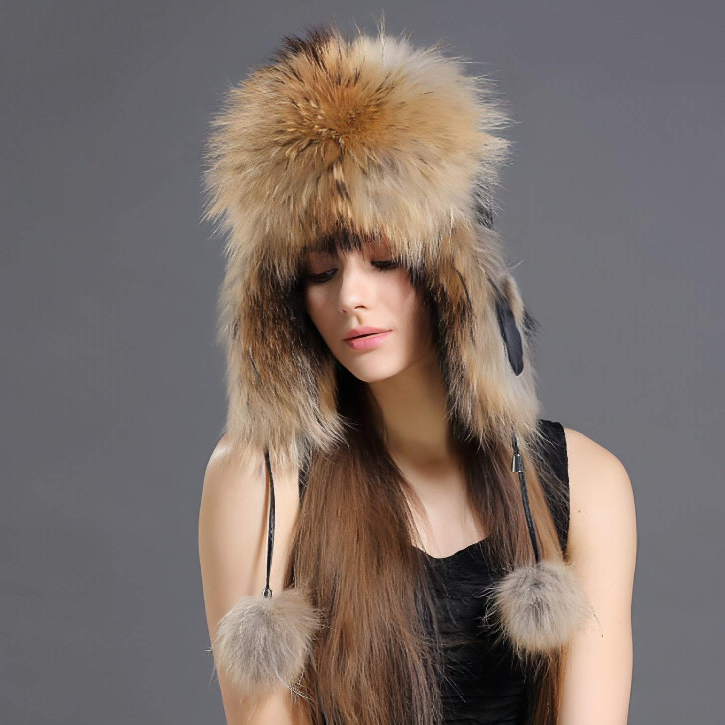 Autumn And Winter Korean Fox Fur Lei Feng Hat Trend