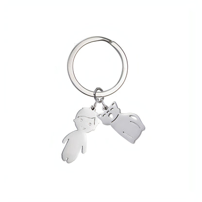 Personalized Name & Date Keychain – Custom Engraved Boy & Girl Keyring