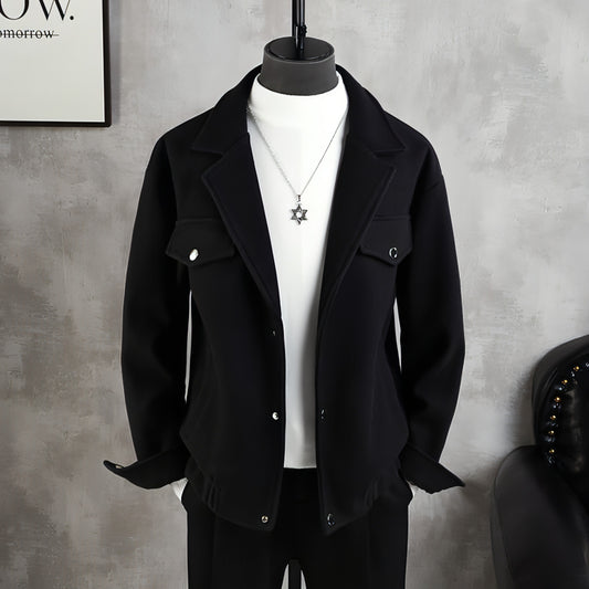 Suit Collar Woolen Jacket Coat Men's Thickened Casual Loose