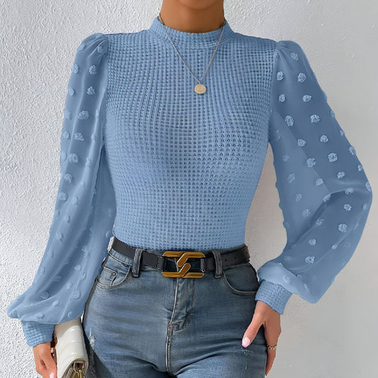 Women's Knitwear Round Neck Stitching Long Sleeve