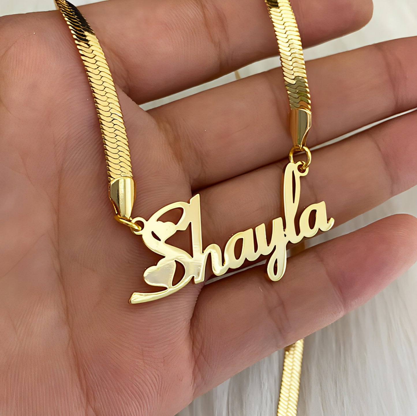 Ins Wind Blade Chain  Necklace Custom Name