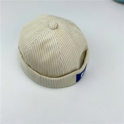 Sailor Corduroy Button Trendy Cap Hat