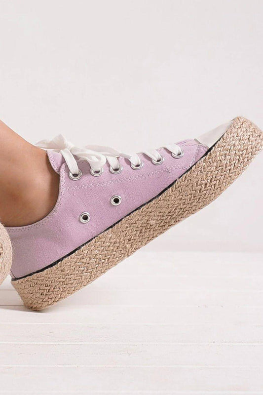 Beast Fashion – Sneakers zum Schnüren mit gewebter Espadrille-Sohle