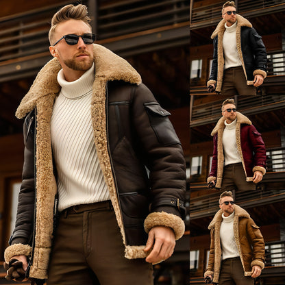 Chaqueta de invierno para hombre, chaqueta militar de lana cálida, abrigos con cuello de piel para hombre, chaqueta táctica militar