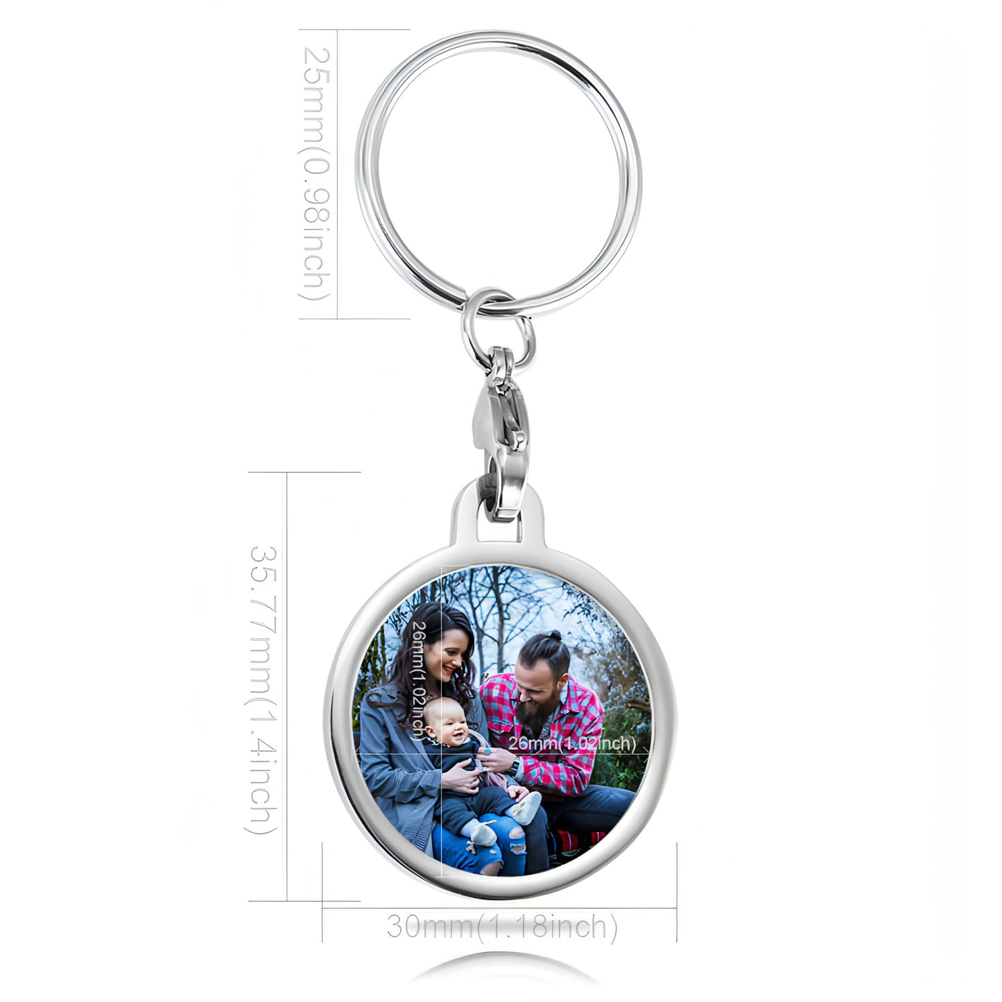 Personalized Stainless Steel Photo Keychain – Custom Gift for Loved Ones