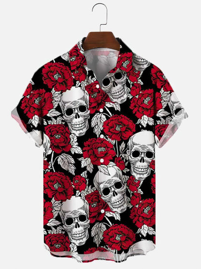 Skull & Roses Printed Men's DressShirt