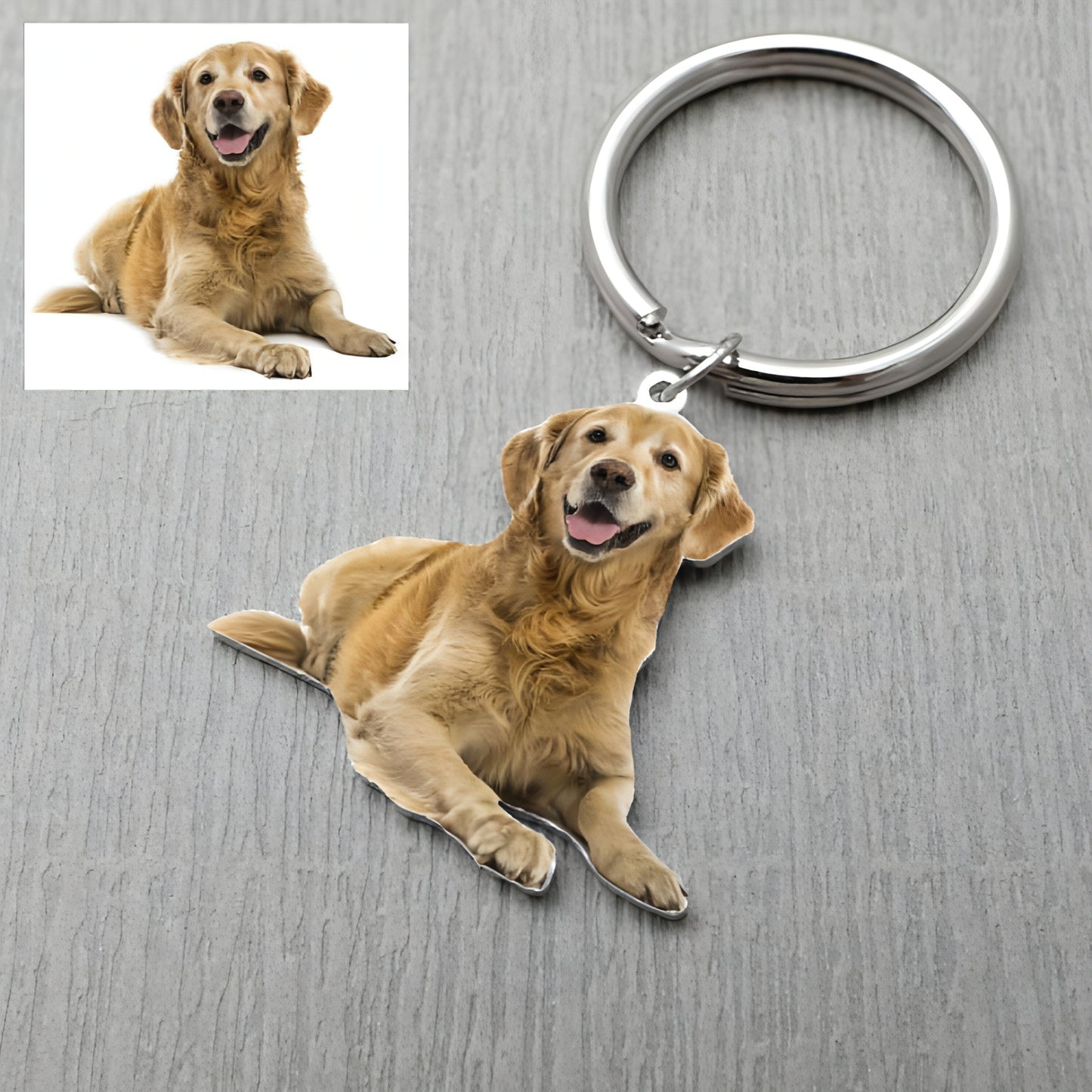 Custom Keychain – Personalized Photo Keyring for Dog, Cat & Pet Lovers